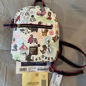 New! Disney Dooney & Bourke Disney "Sketch Cats" Small Backpack Colorful Print